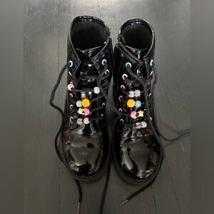 Children’s Place girls black combat boots (2)